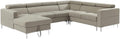 120'* 94.5" 3-Piece Sectional Sofa U Shape with Storage Left Chaise Lounge with Adjustment Linen Fabric