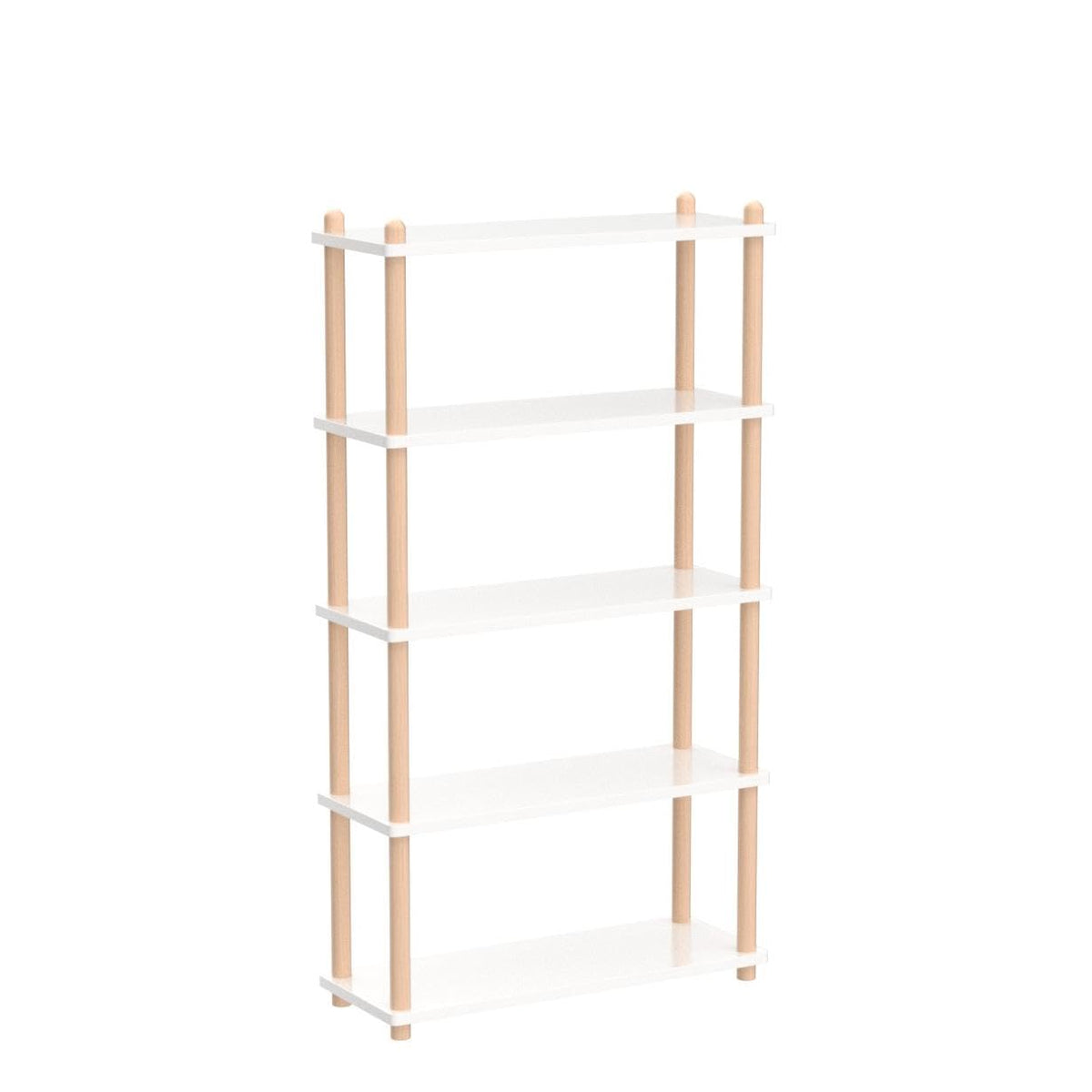 IOTXY 5-Tier Wooden Shelf Bookcase, Freestanding Open Bookshelf, Oak