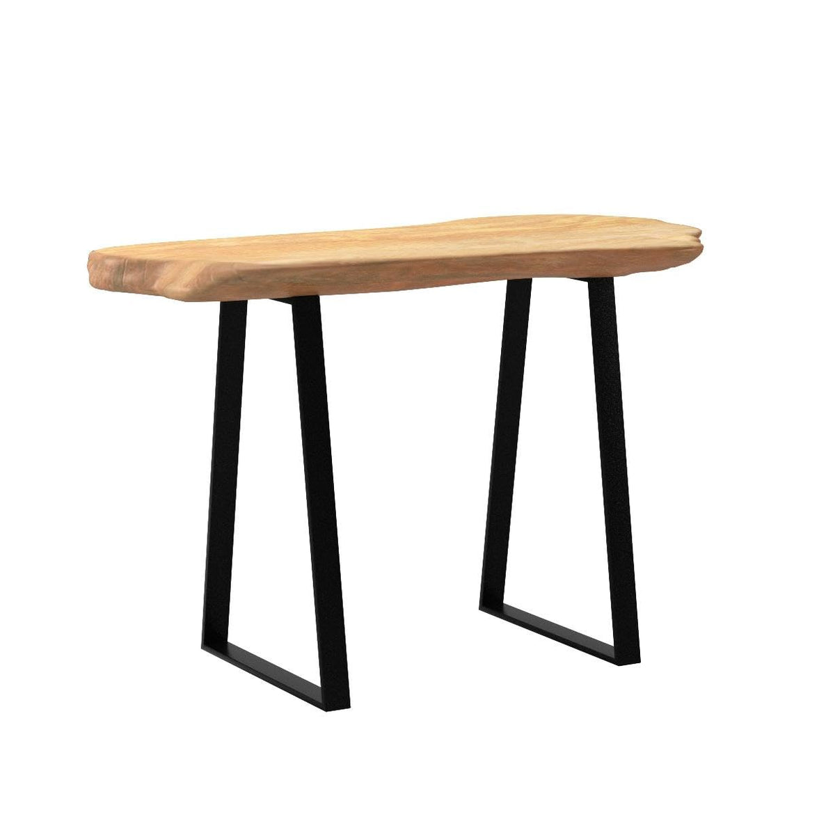 WELLAND Solid Wood Pedestal End Table, 19" H Rustic Accent Table