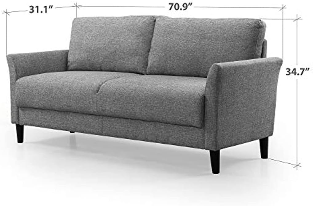 Sofa Couch/Easy, Tool-Free Assembly, Soft Grey