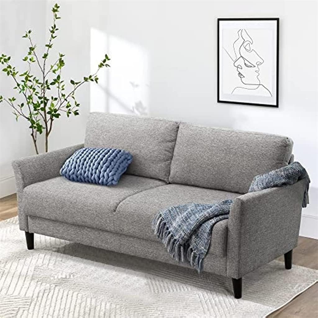 Sofa Couch/Easy, Tool-Free Assembly, Soft Grey