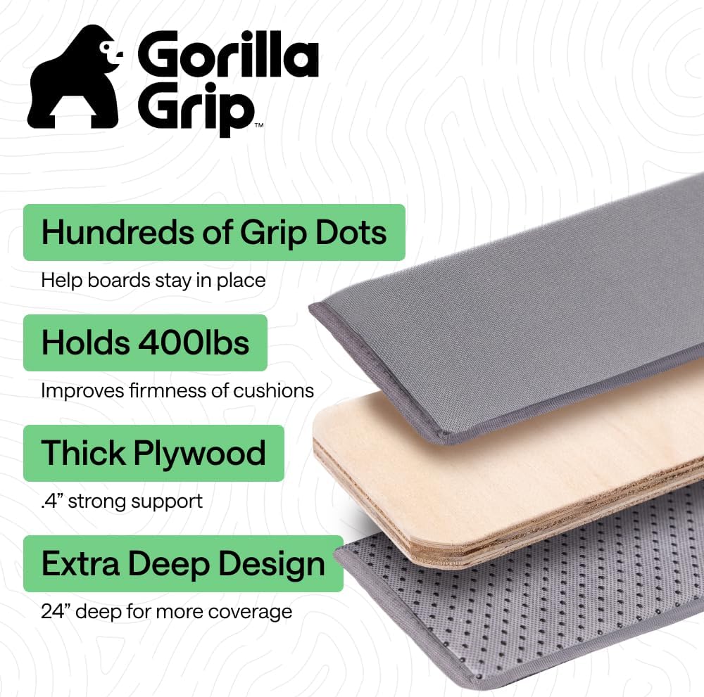 GORILLA GRIP Couch Cushion Support Board for Sagging Sofas, 24x96 Gray