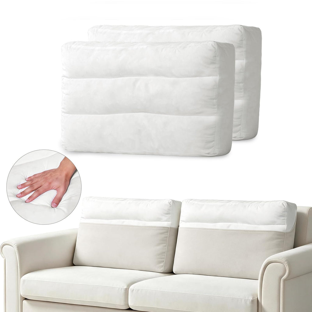 Couch Back Cushion Insert, 28"L x 18"W x 6"H, 3 Pack Replacement