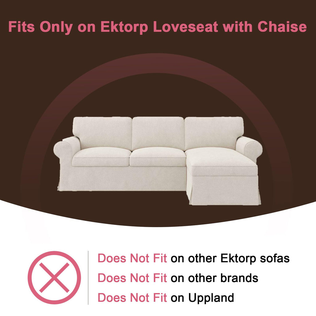 Ektorp 3 Seat Sofa Cover Slipcover Replacement Made for IKEA Ektorp 3 Seat Sofa Cover, Couch Cover Not Include The Sofa Body,Khaki