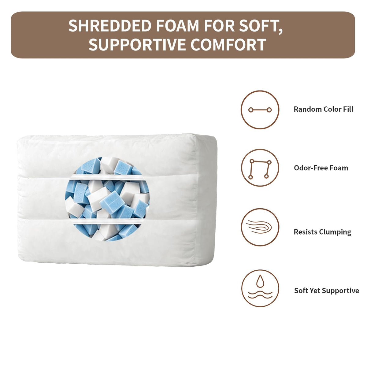 Couch Back Cushion Insert, 28"L x 18"W x 6"H, 3 Pack Replacement