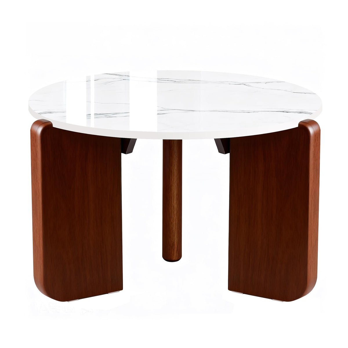 31.5 Inch Round Sintered Stone Top Coffee Table for Living Room