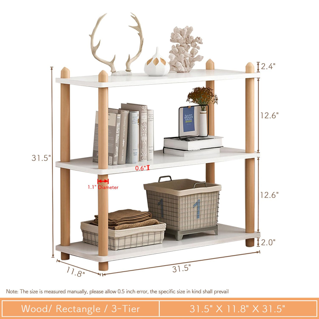 IOTXY 5-Tier Wooden Shelf Bookcase, Freestanding Open Bookshelf, Oak