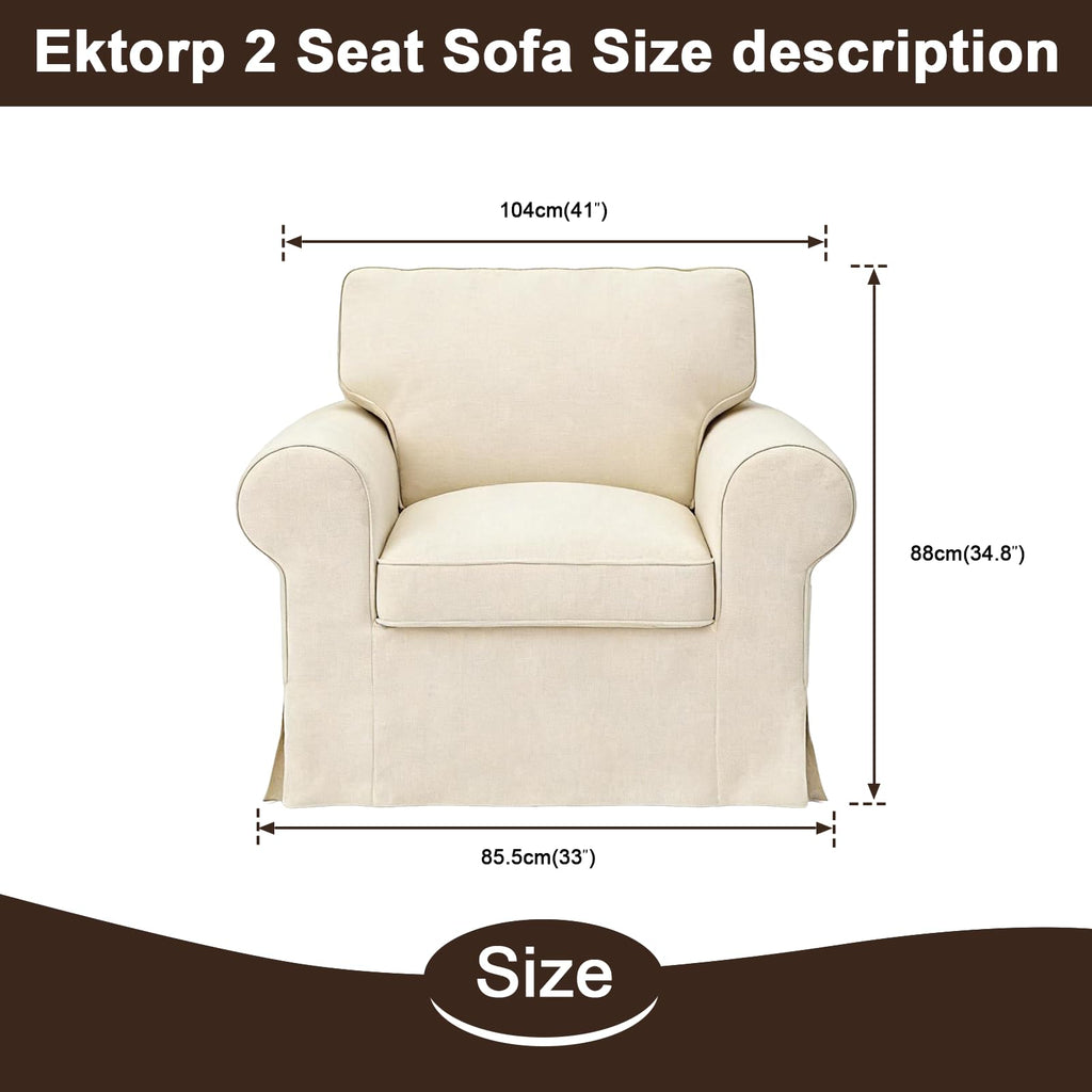 Ektorp 3 Seat Sofa Cover Slipcover Replacement Made for IKEA Ektorp 3 Seat Sofa Cover, Couch Cover Not Include The Sofa Body,Khaki