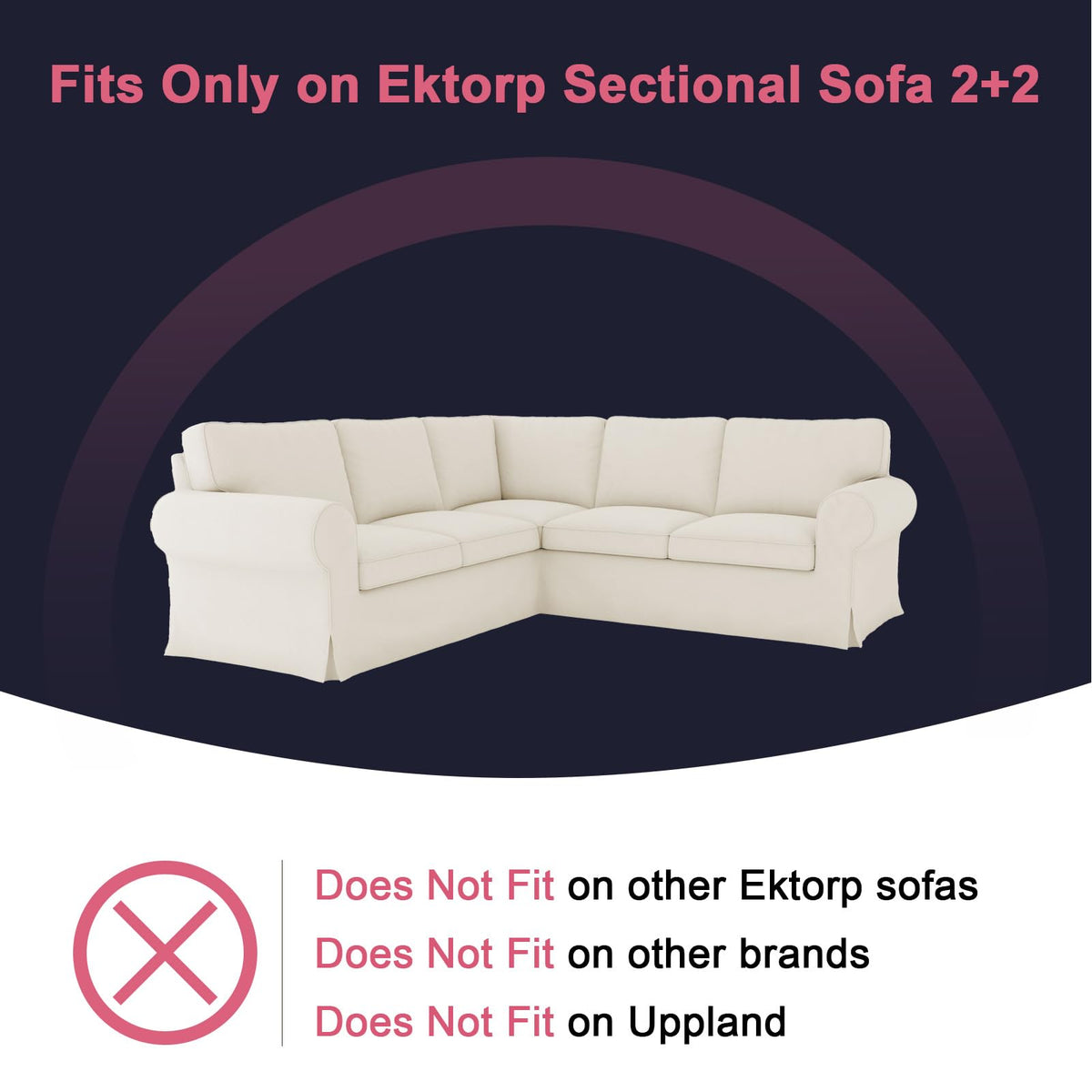 Ektorp 3 Seat Sofa Cover Slipcover Replacement Made for IKEA Ektorp 3 Seat Sofa Cover, Couch Cover Not Include The Sofa Body,Khaki