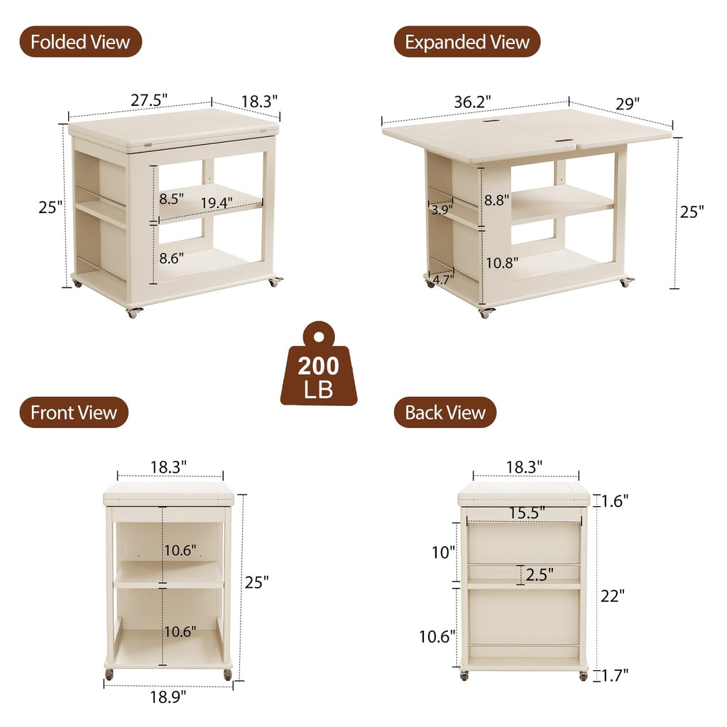 Expandable Coffee Table with Hidden Storage and Adjustable Shelves Walnut