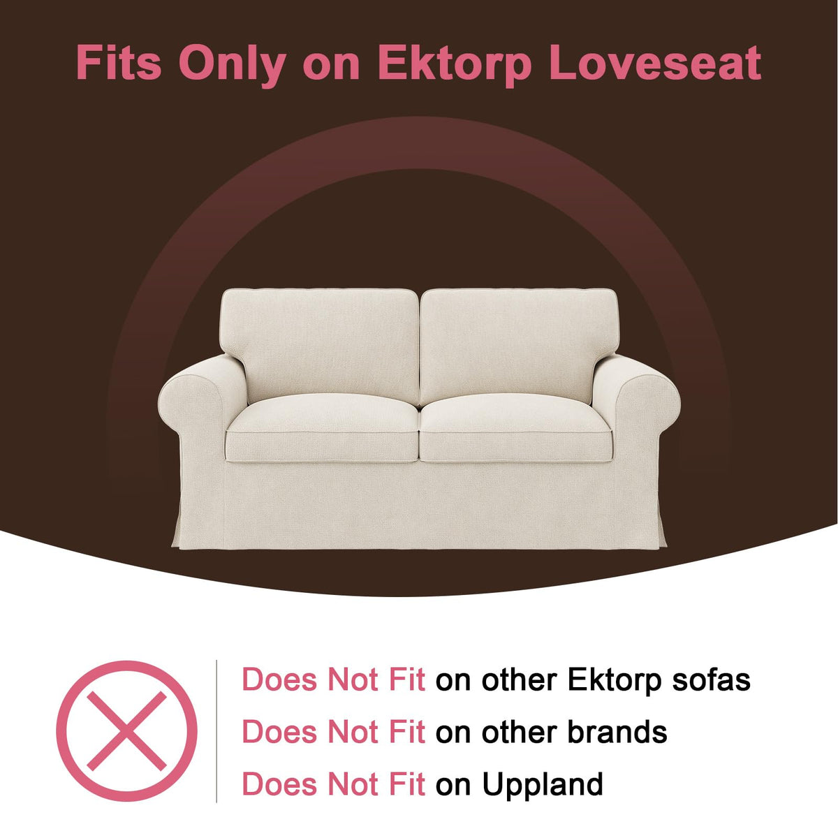 Ektorp 3 Seat Sofa Cover Slipcover Replacement Made for IKEA Ektorp 3 Seat Sofa Cover, Couch Cover Not Include The Sofa Body,Khaki