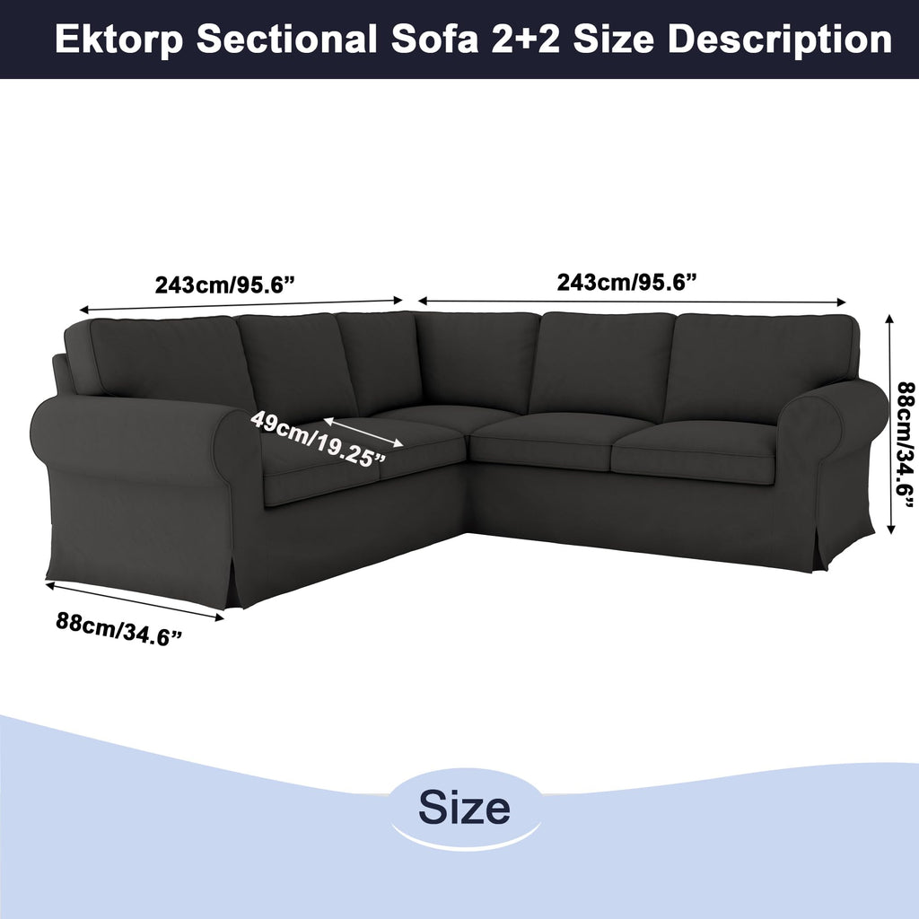 Ektorp 3 Seat Sofa Cover Slipcover Replacement Made for IKEA Ektorp 3 Seat Sofa Cover, Couch Cover Not Include The Sofa Body,Khaki