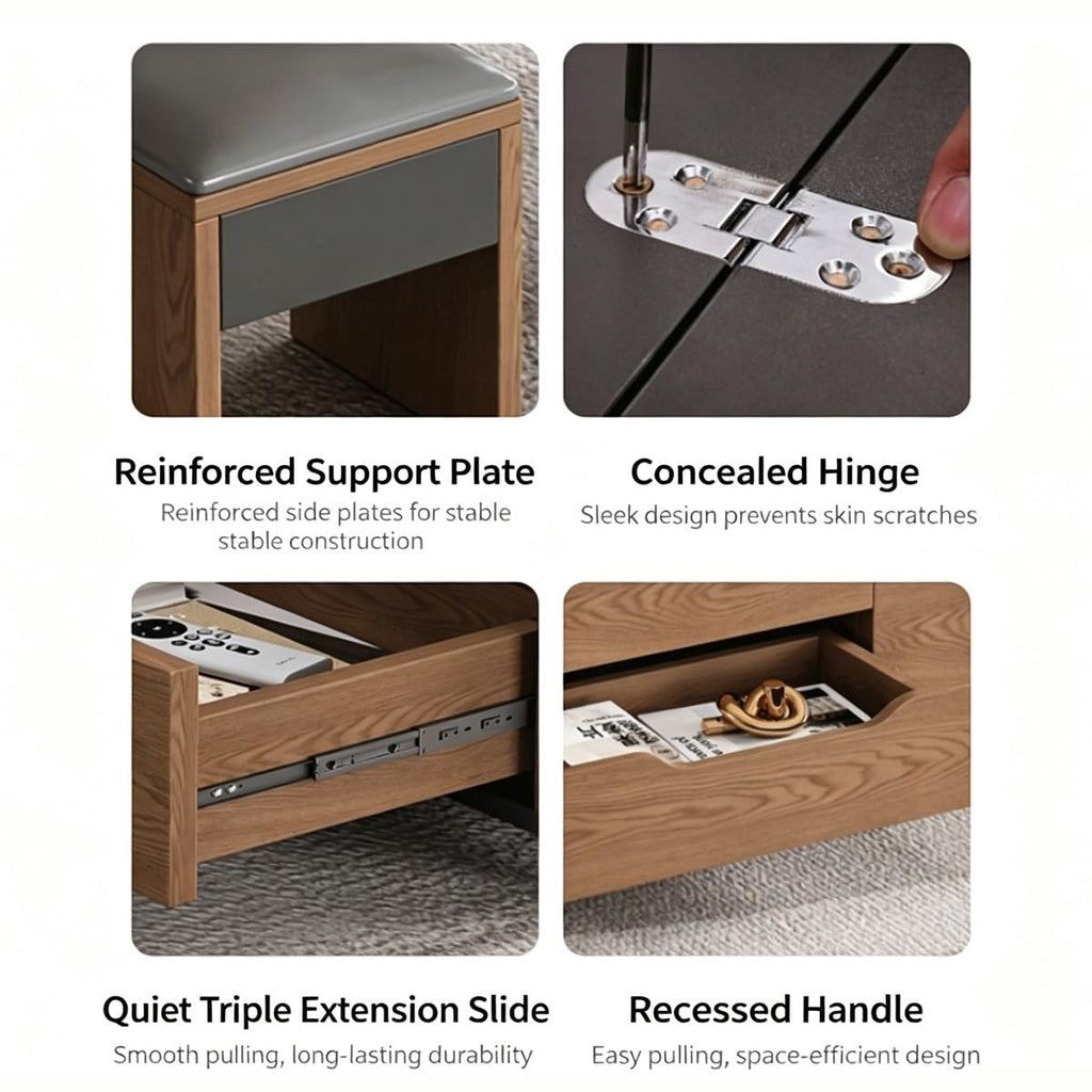 3âinâ1 LiftâTop CoffeeâTable with Storage Drawers & Rolling Casters
