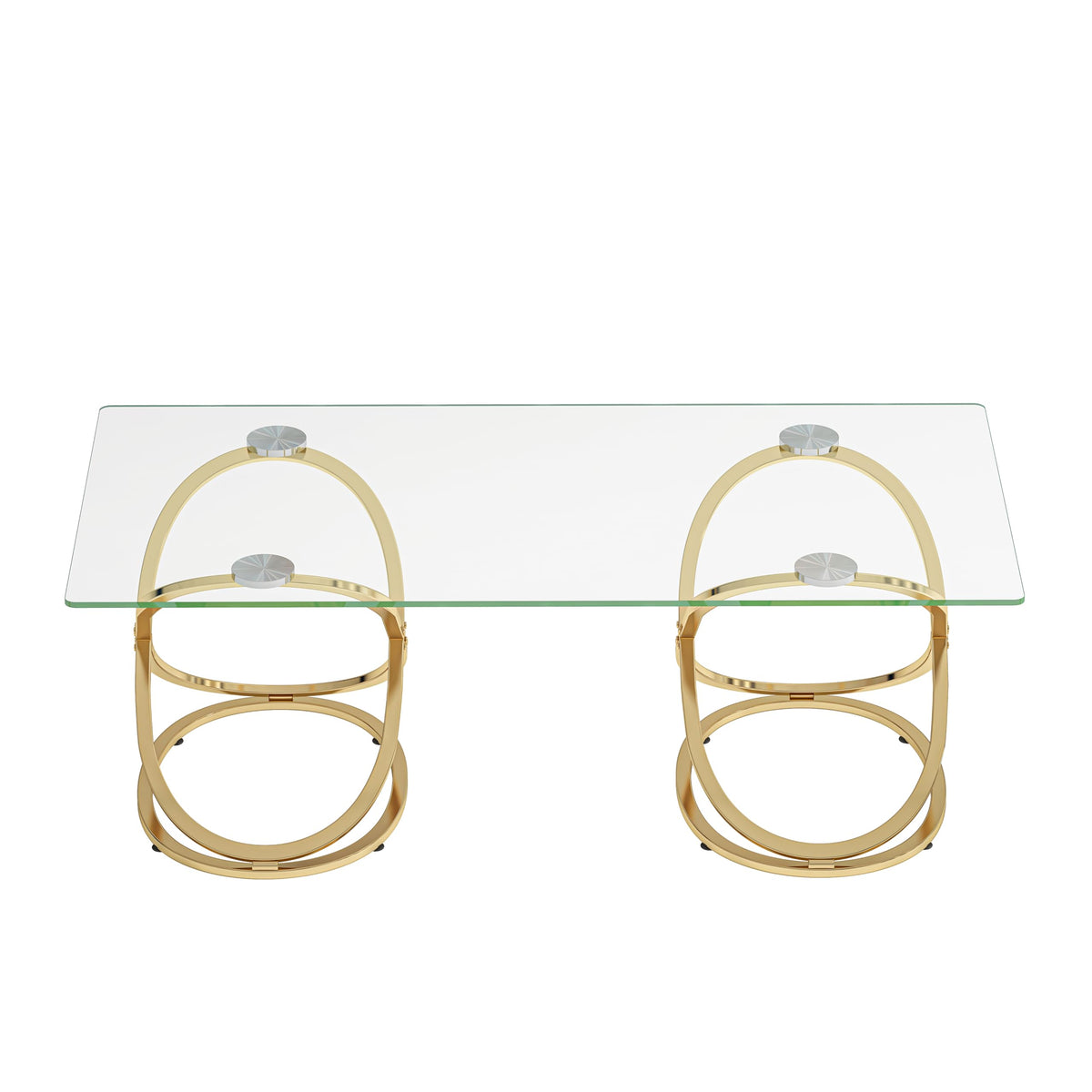 32" Tempered Glass Round Coffee Table Modern Chrome Frame Acrylic Legs Circle Living Room Center Tables
