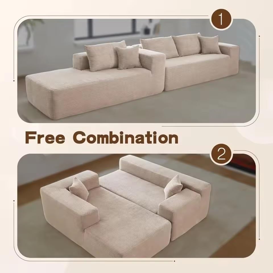 L-Shape Upholstered Cloud Minimalist Free Combination Deep Seat Corner Couch