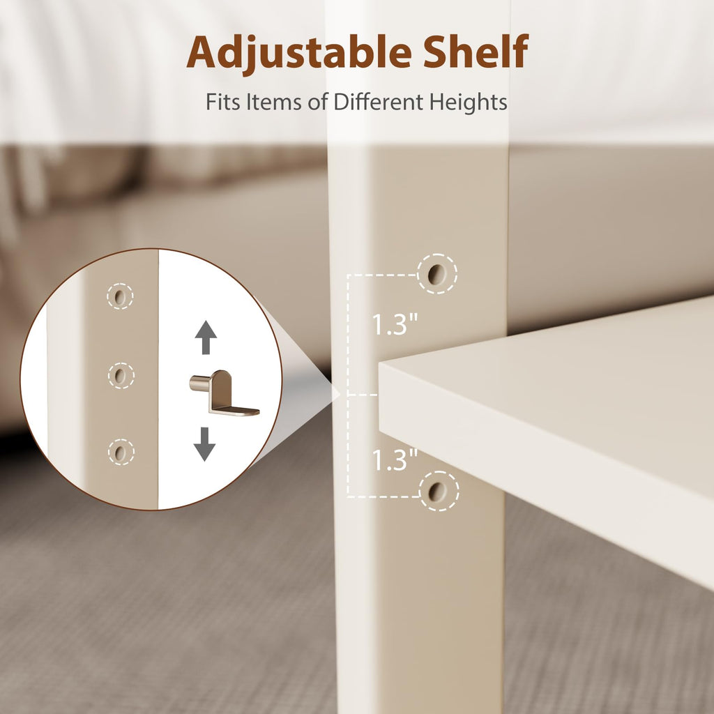 Expandable Coffee Table with Hidden Storage and Adjustable Shelves Walnut