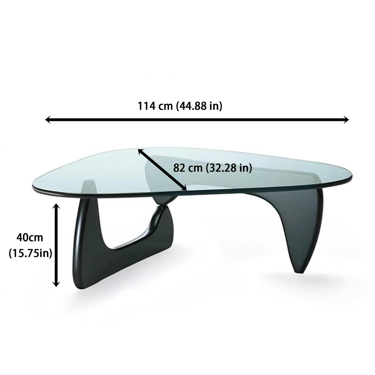 EASYSOUL Modern Glass Coffee Table, 32.68" D x 22.44" W x 15.75" H, Abstract Round Tea Tables for Living Room Home Office Industrial Cocktail Tables (Walnut-Brown Glass, 32.68")