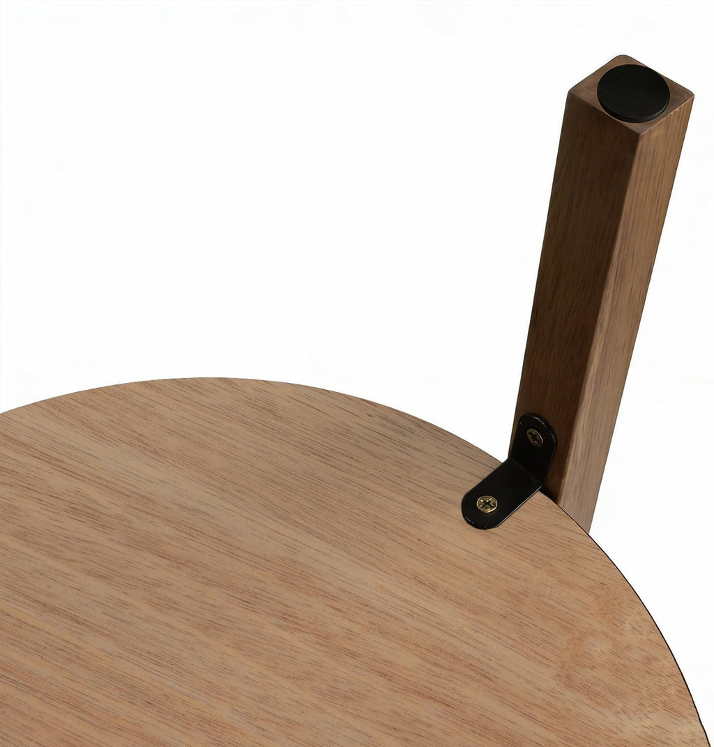 2-Tier Round Coffee Table Wood Nesting Side Table (Walnut, 28x28x18)