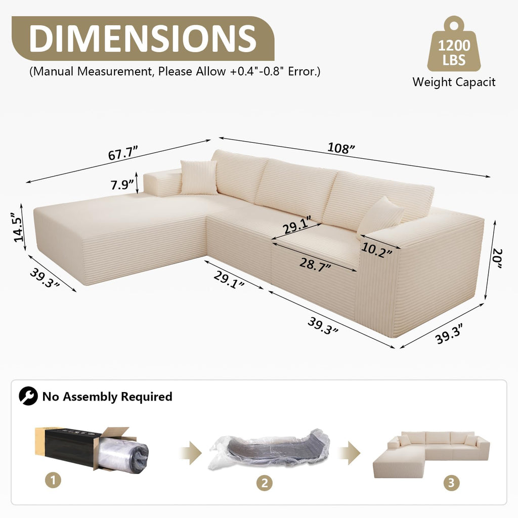 WHGBJA 79" 5 in 1 Convertible Sofa Bed Couch, Modular Sectional, Loveseat
