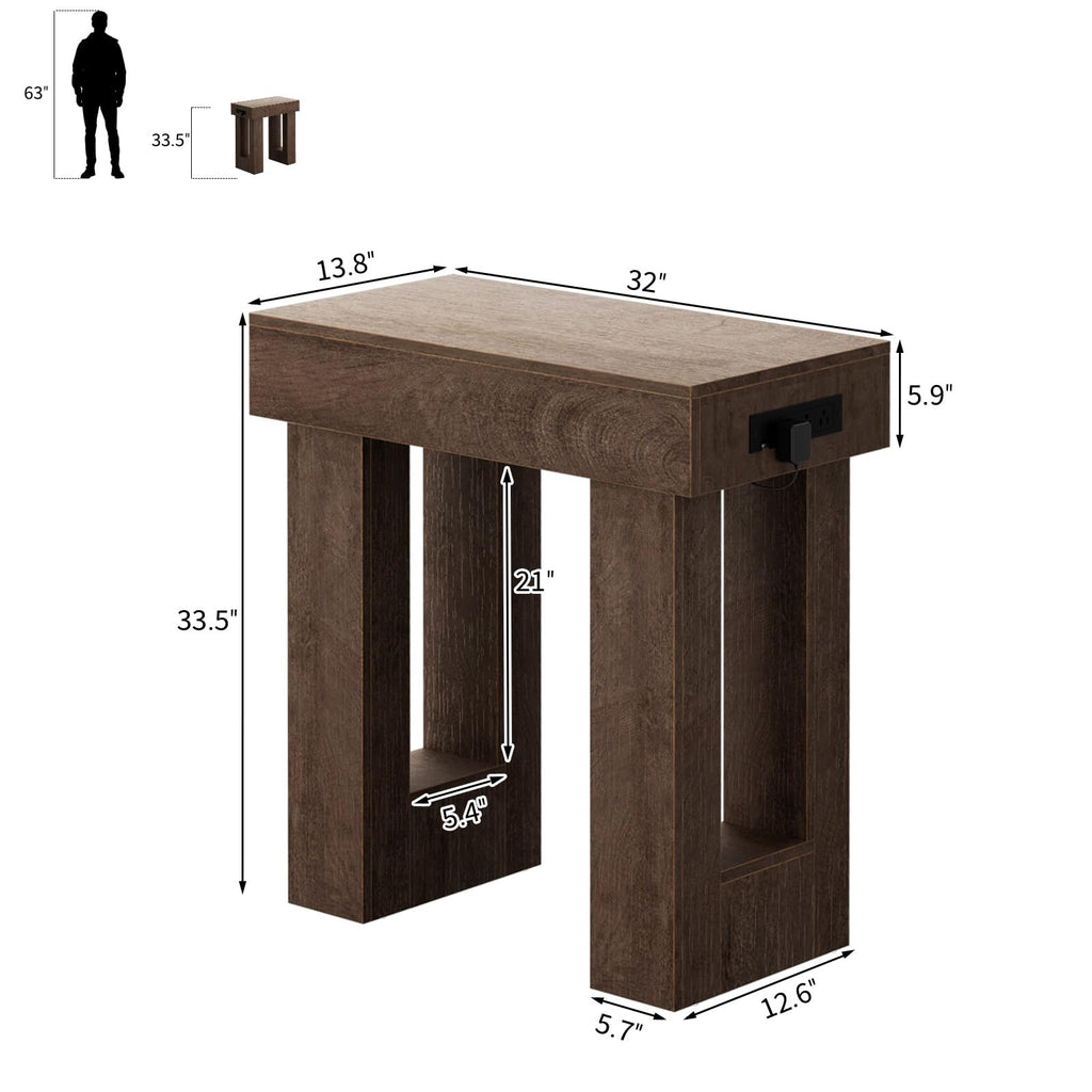 Unikito 63" Console Table with Sensor Light & AC Outlets with USB-C Ports