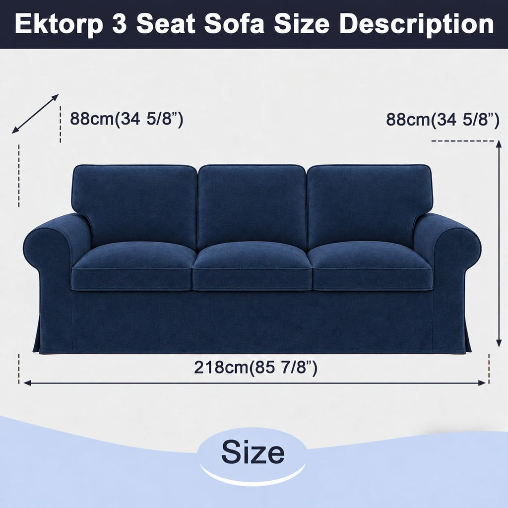 Ektorp 3 Seat Sofa Cover Slipcover Replacement Made for IKEA Ektorp 3 Seat Sofa Cover, Couch Cover Not Include The Sofa Body,Khaki