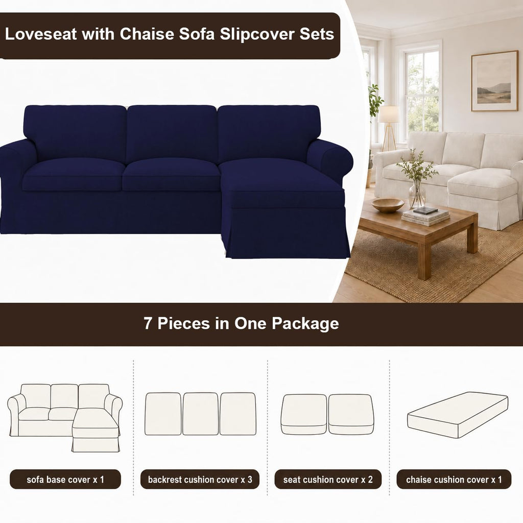 Ektorp 3 Seat Sofa Cover Slipcover Replacement Made for IKEA Ektorp 3 Seat Sofa Cover, Couch Cover Not Include The Sofa Body,Khaki