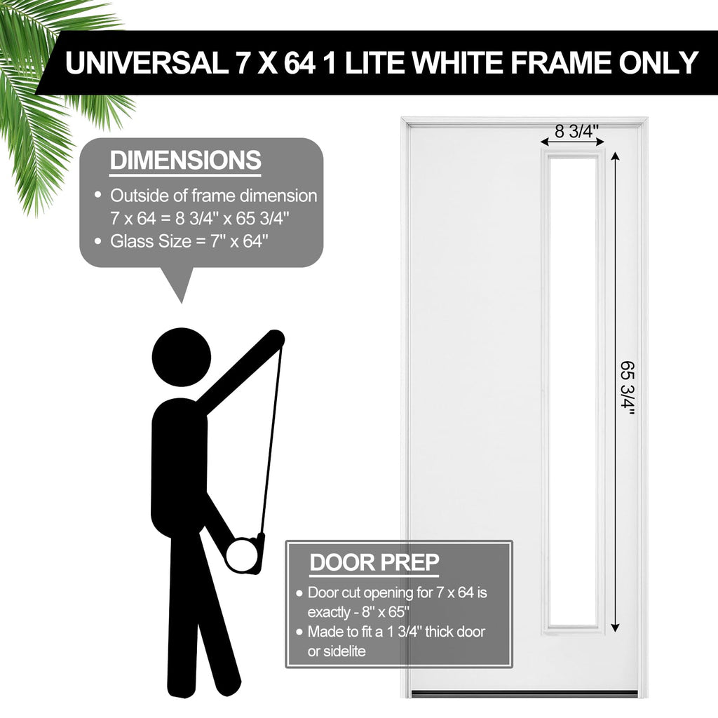 Pushglossy 20'' x 36'' Entry Door Frame Insert Only Replacement Kit