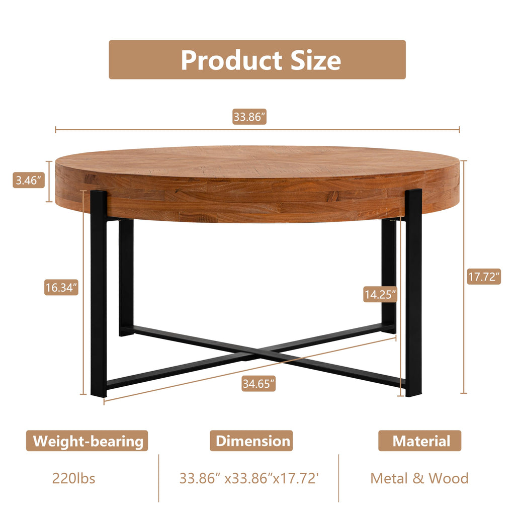 32" Tempered Glass Round Coffee Table Modern Chrome Frame Acrylic Legs Circle Living Room Center Tables