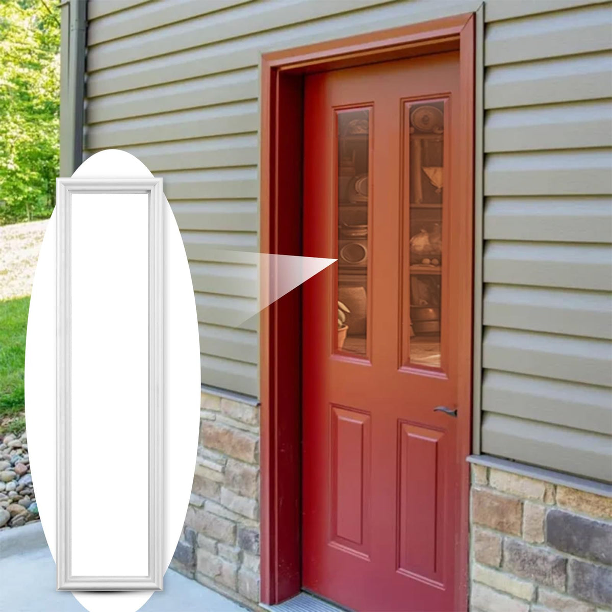Pushglossy 20'' x 36'' Entry Door Frame Insert Only Replacement Kit
