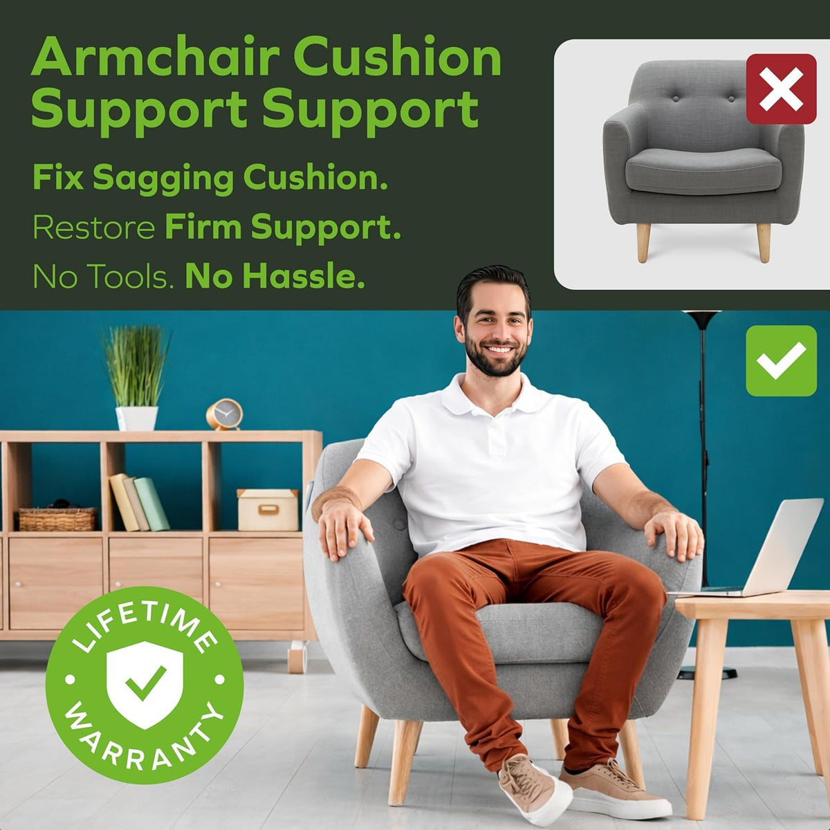 BEN'SHOME Deep Seat Couch Cushion Support Board, Sagging Sofa 68-81" x 30"