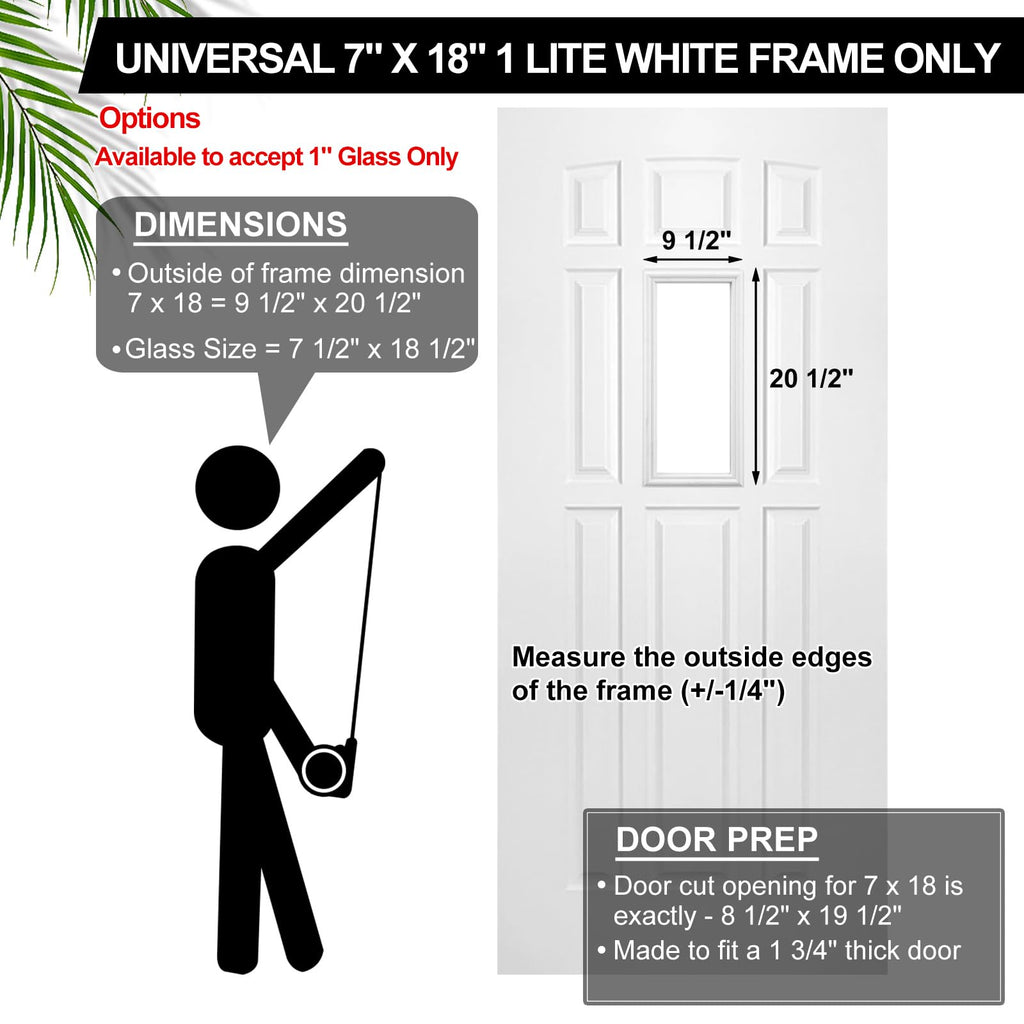 Pushglossy 20'' x 36'' Entry Door Frame Insert Only Replacement Kit
