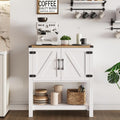 Mufico Console Table Coffee Bar Sofa Cabinet, 31.5Lx13.8Dx34.65H(White)