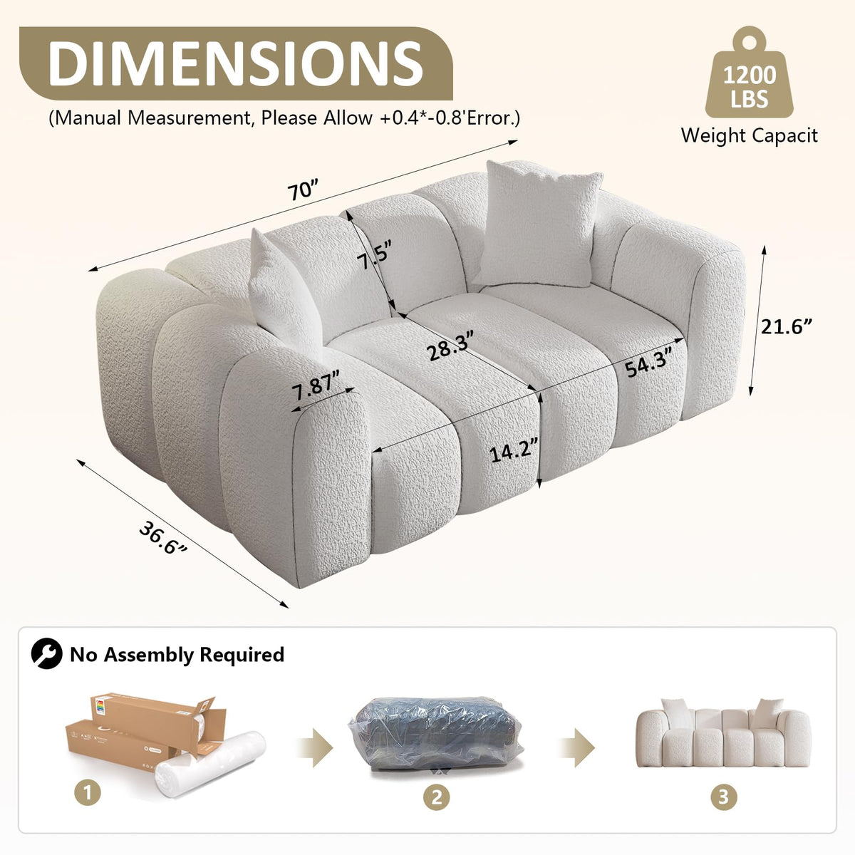 WHGBJA 79" 5 in 1 Convertible Sofa Bed Couch, Modular Sectional, Loveseat