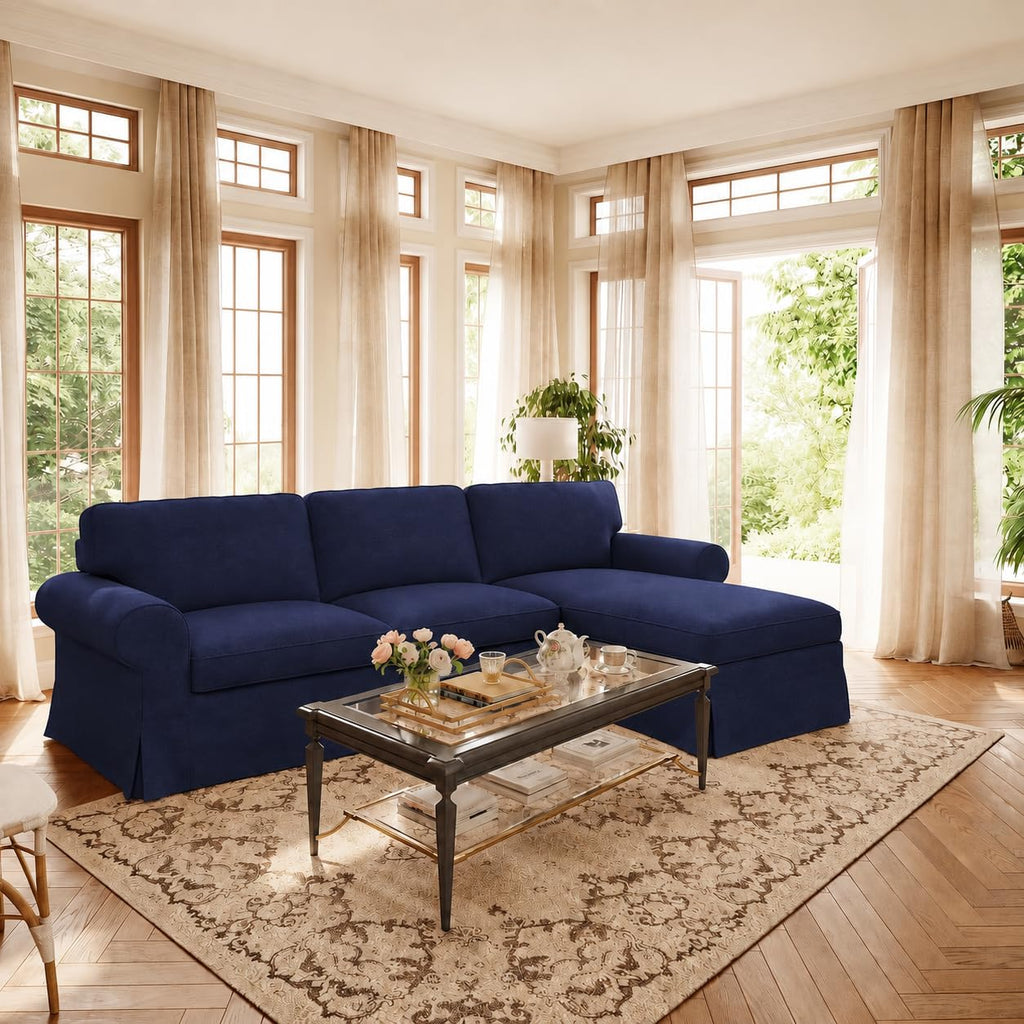 Ektorp 3 Seat Sofa Cover Slipcover Replacement Made for IKEA Ektorp 3 Seat Sofa Cover, Couch Cover Not Include The Sofa Body,Khaki