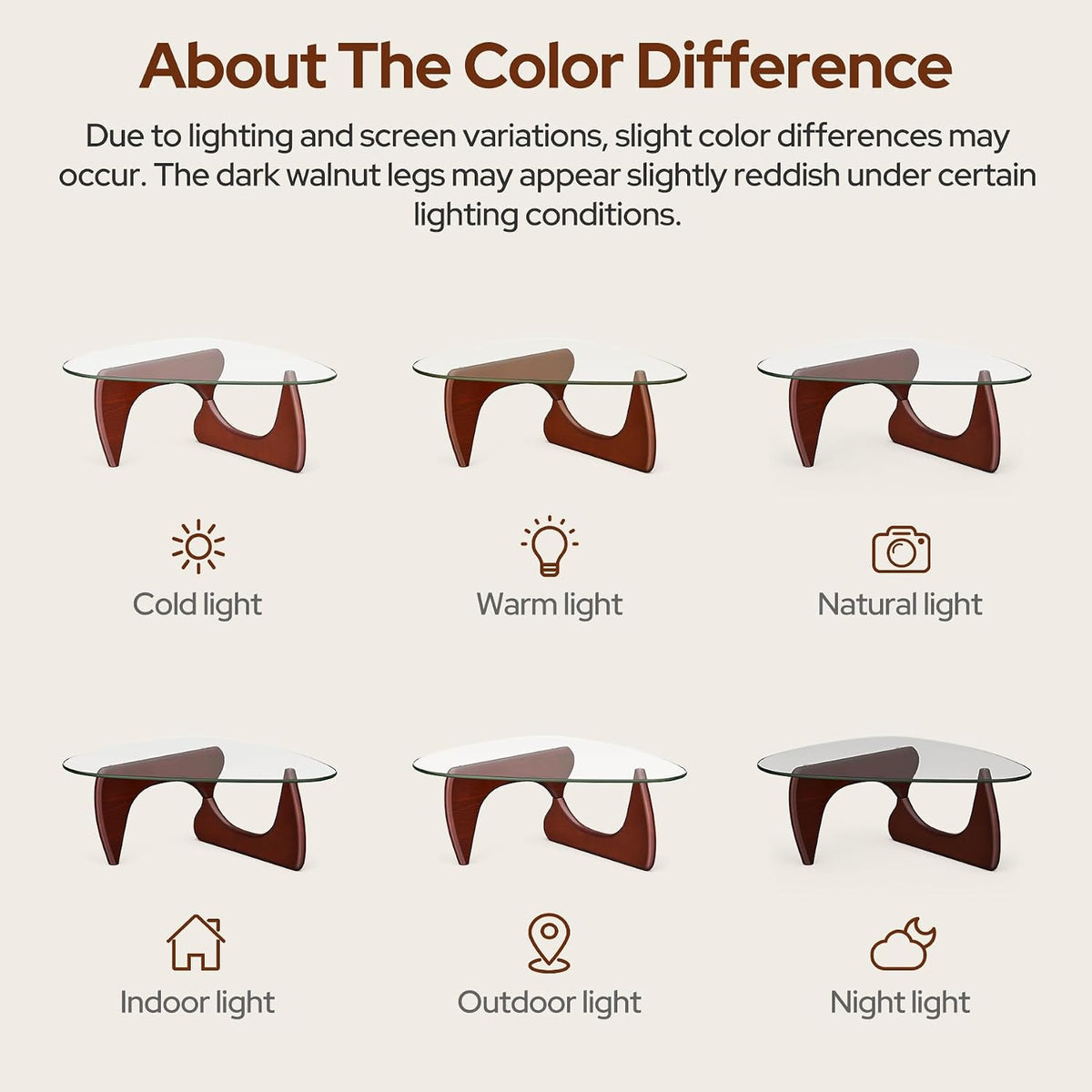 Modern Glass Coffee Table, Mid Century Triangle Coffee Table for Living Room Bedroom Reception Office Tables