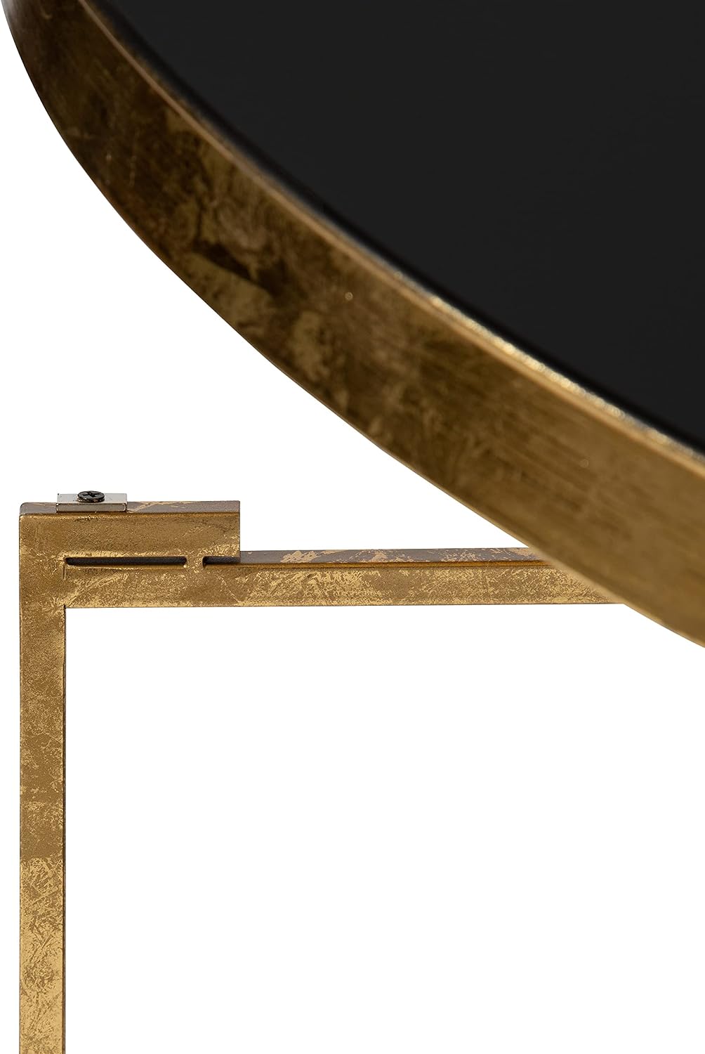 Kate and Laurel Celia Modern Round Coffee Table; 28 x 28 x 19; Black and Gold; Coffee Table for Living Room Decor; Storage; and Display