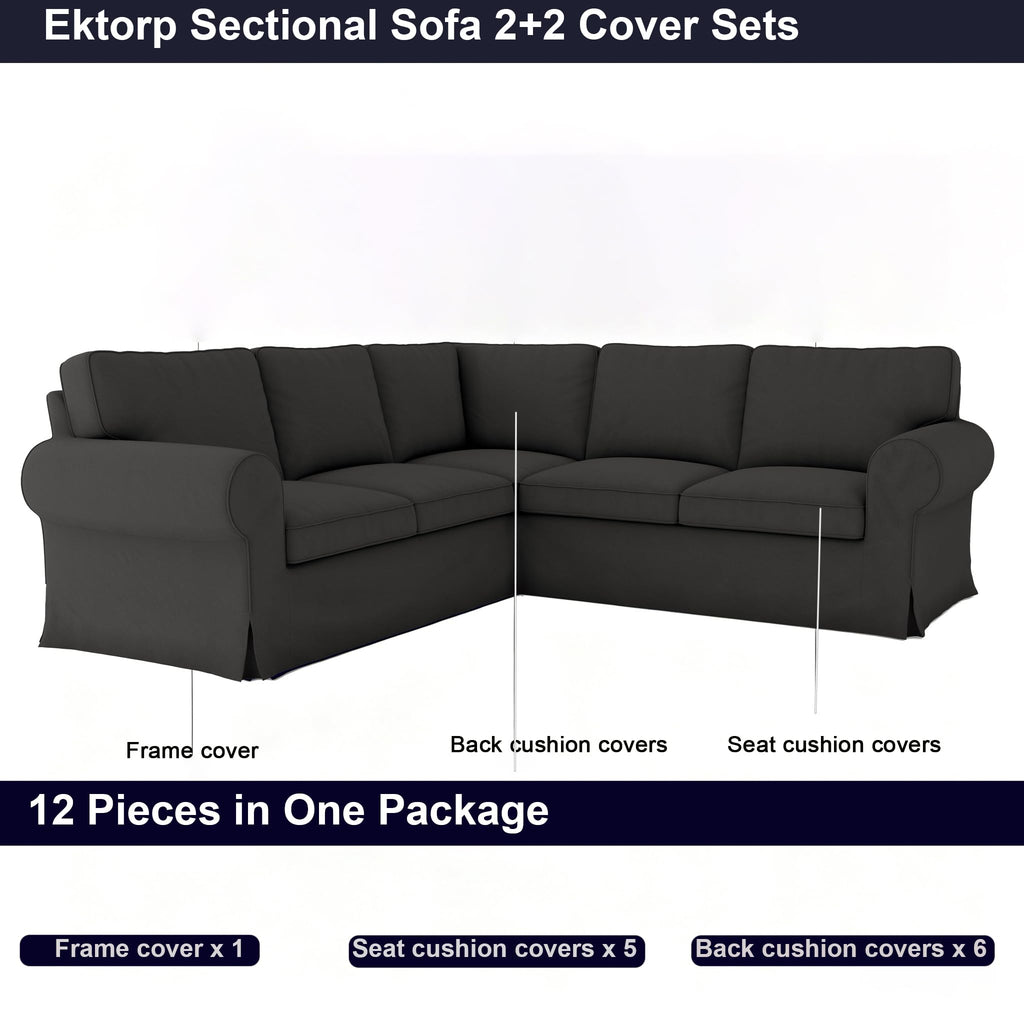 Ektorp 3 Seat Sofa Cover Slipcover Replacement Made for IKEA Ektorp 3 Seat Sofa Cover, Couch Cover Not Include The Sofa Body,Khaki