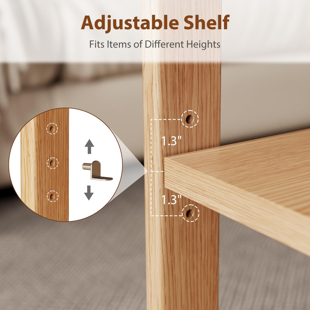 Expandable Coffee Table with Hidden Storage and Adjustable Shelves Walnut