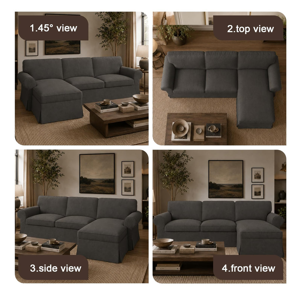 Ektorp 3 Seat Sofa Cover Slipcover Replacement Made for IKEA Ektorp 3 Seat Sofa Cover, Couch Cover Not Include The Sofa Body,Khaki