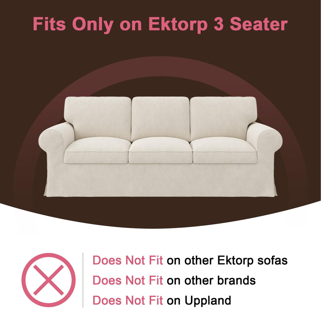 Ektorp 3 Seat Sofa Cover Slipcover Replacement Made for IKEA Ektorp 3 Seat Sofa Cover, Couch Cover Not Include The Sofa Body,Khaki
