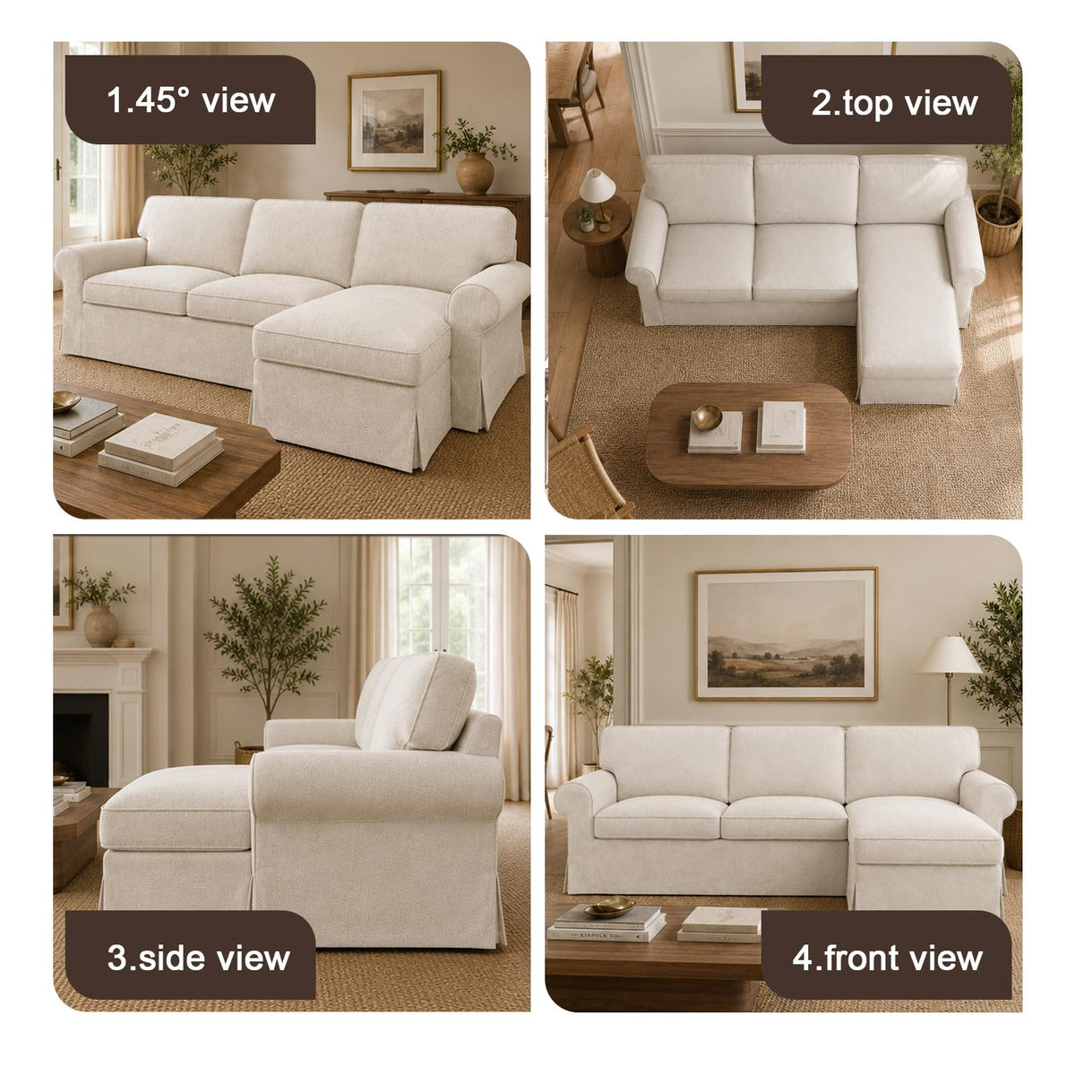 Ektorp 3 Seat Sofa Cover Slipcover Replacement Made for IKEA Ektorp 3 Seat Sofa Cover, Couch Cover Not Include The Sofa Body,Khaki