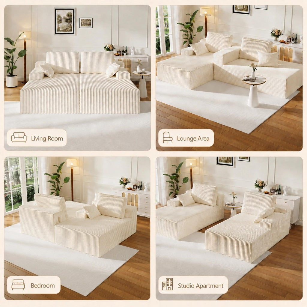WHGBJA 79" 5 in 1 Convertible Sofa Bed Couch, Modular Sectional, Loveseat