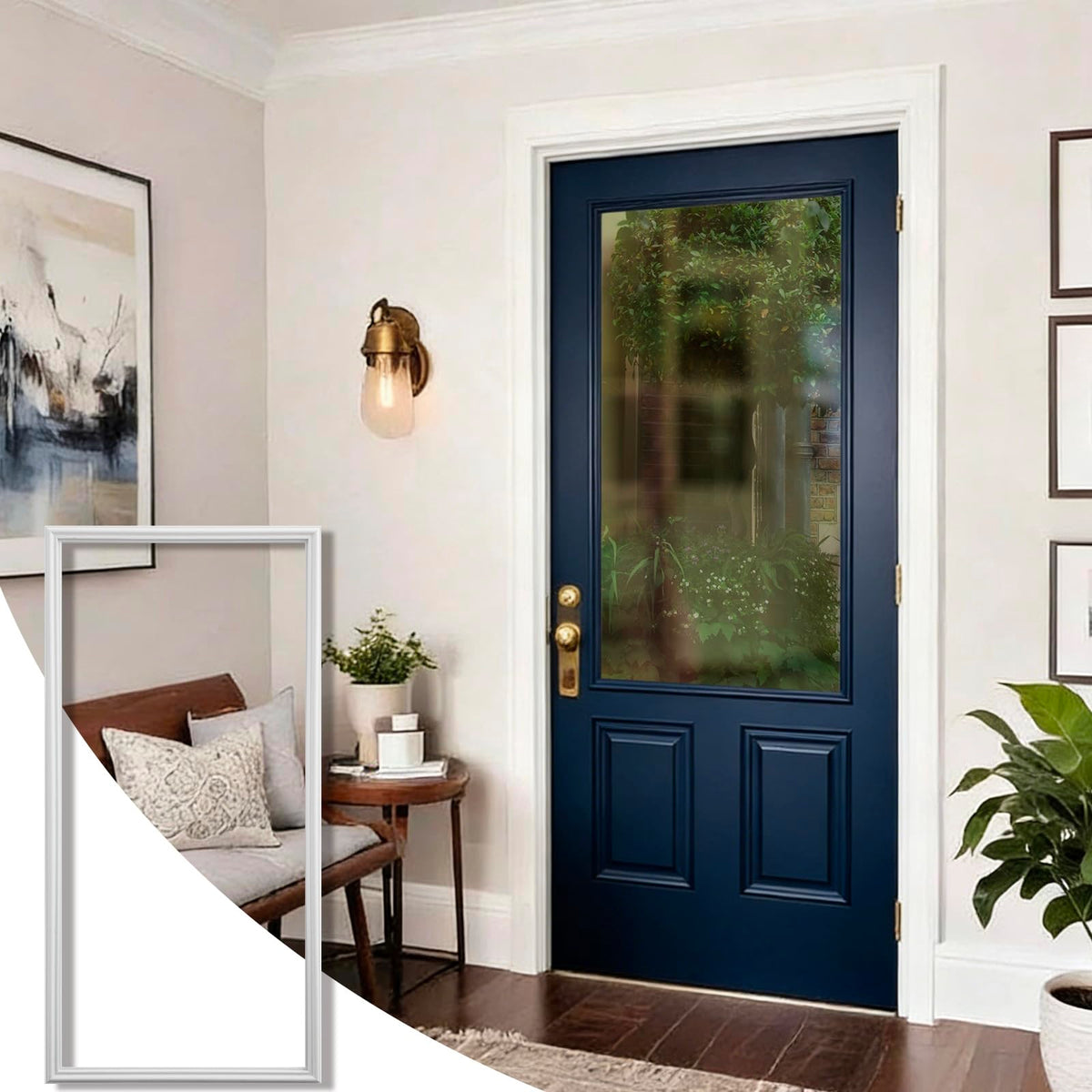 Pushglossy 20'' x 36'' Entry Door Frame Insert Only Replacement Kit
