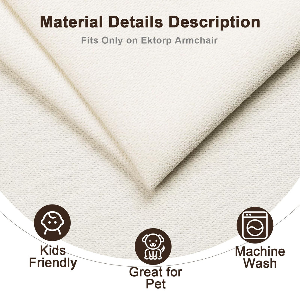 Ektorp 3 Seat Sofa Cover Slipcover Replacement Made for IKEA Ektorp 3 Seat Sofa Cover, Couch Cover Not Include The Sofa Body,Khaki