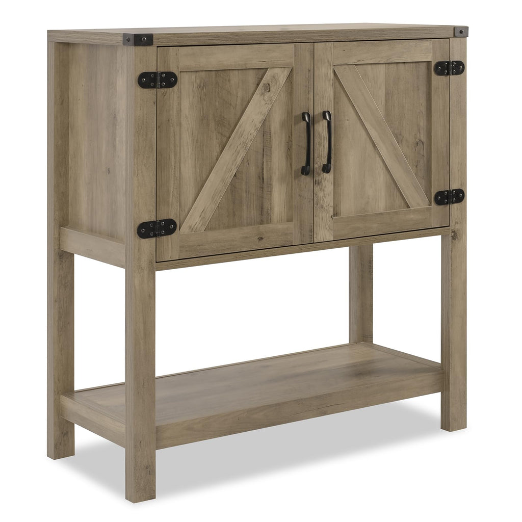Mufico Console Table Coffee Bar Sofa Cabinet, 31.5Lx13.8Dx34.65H(White)