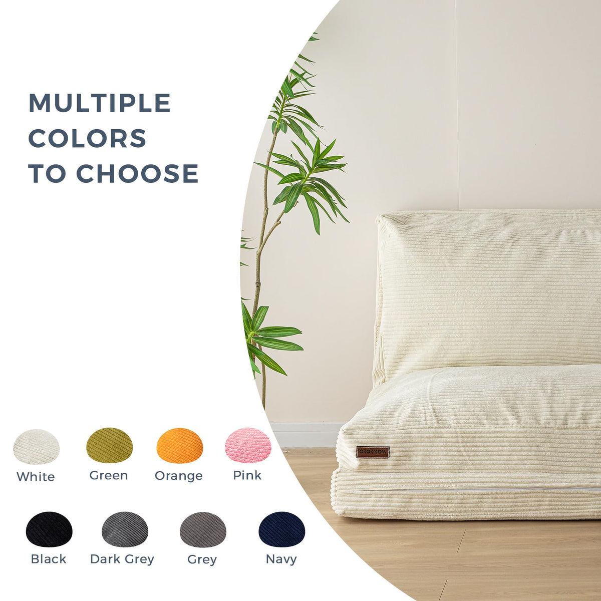 MAXYOYO Folding Sofa Bed, Extra Thick and Long Floor Sofa Convertible Chair with Washable Cover, Floor Couch Lounge Bean Bag Bed for Living Room, Dark Grey, 54x91 Inch