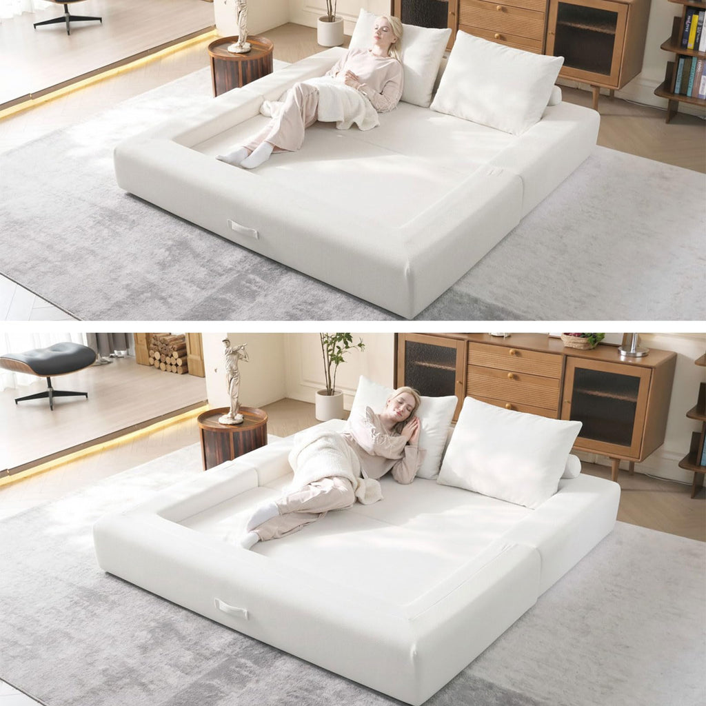 WHGBJA 79" 5 in 1 Convertible Sofa Bed Couch, Modular Sectional, Loveseat