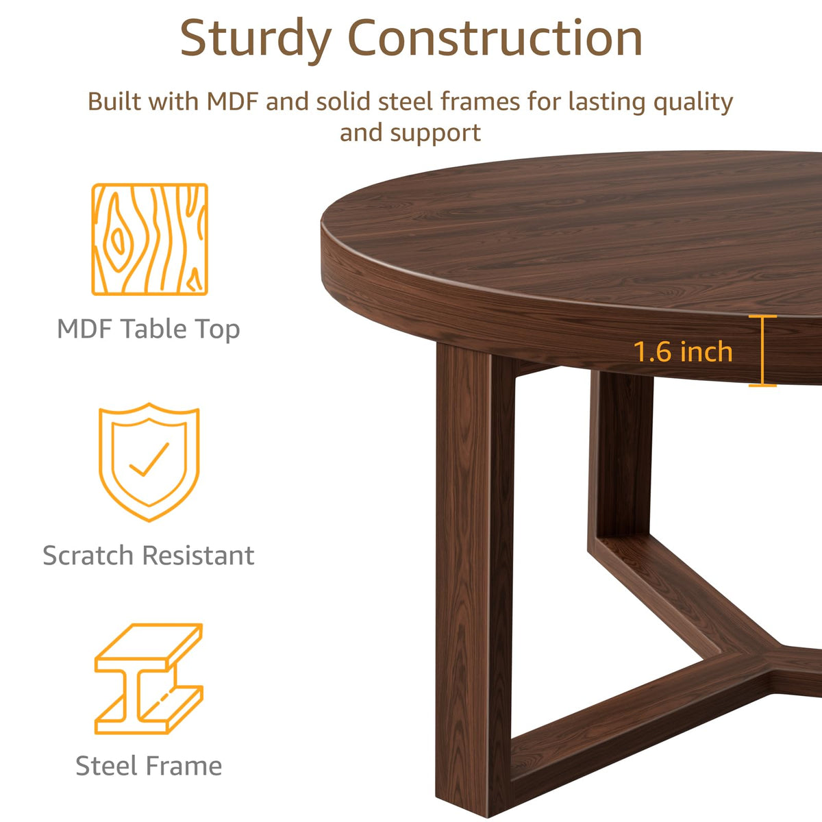 Round Coffee Table with Stools Underneath - 30 Inch Small Modern Tables Set with 3 Chairs Ottomans Seating Seats Black Wood