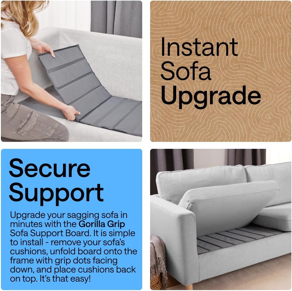 GORILLA GRIP Couch Cushion Support Board for Sagging Sofas, 24x96 Gray