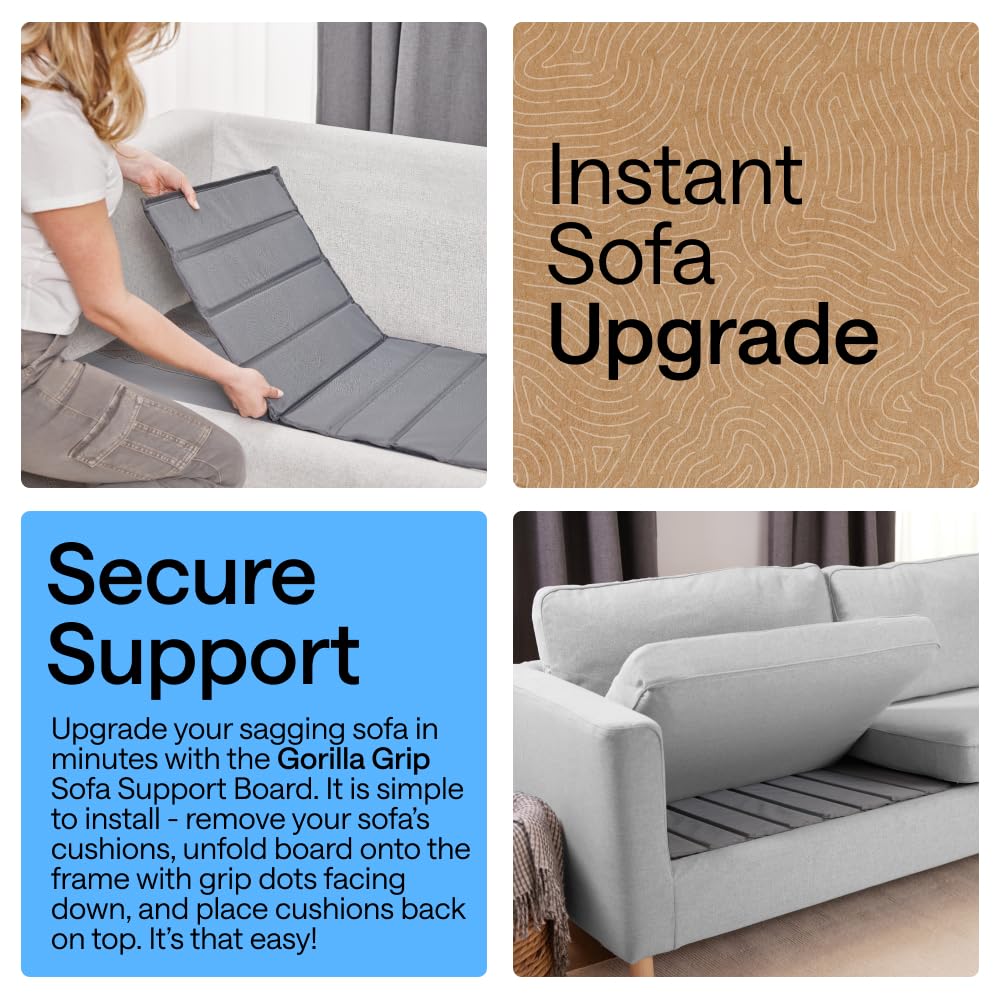 GORILLA GRIP Couch Cushion Support Board for Sagging Sofas, 24x96 Gray